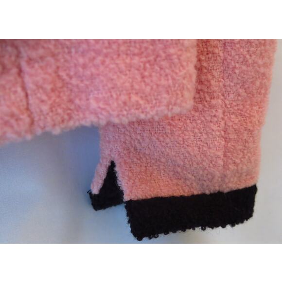 Marvin Richards Wool Short Teddy Jacket Size 4P Pink Black Cozy Retro Vintage - Picture 7 of 12